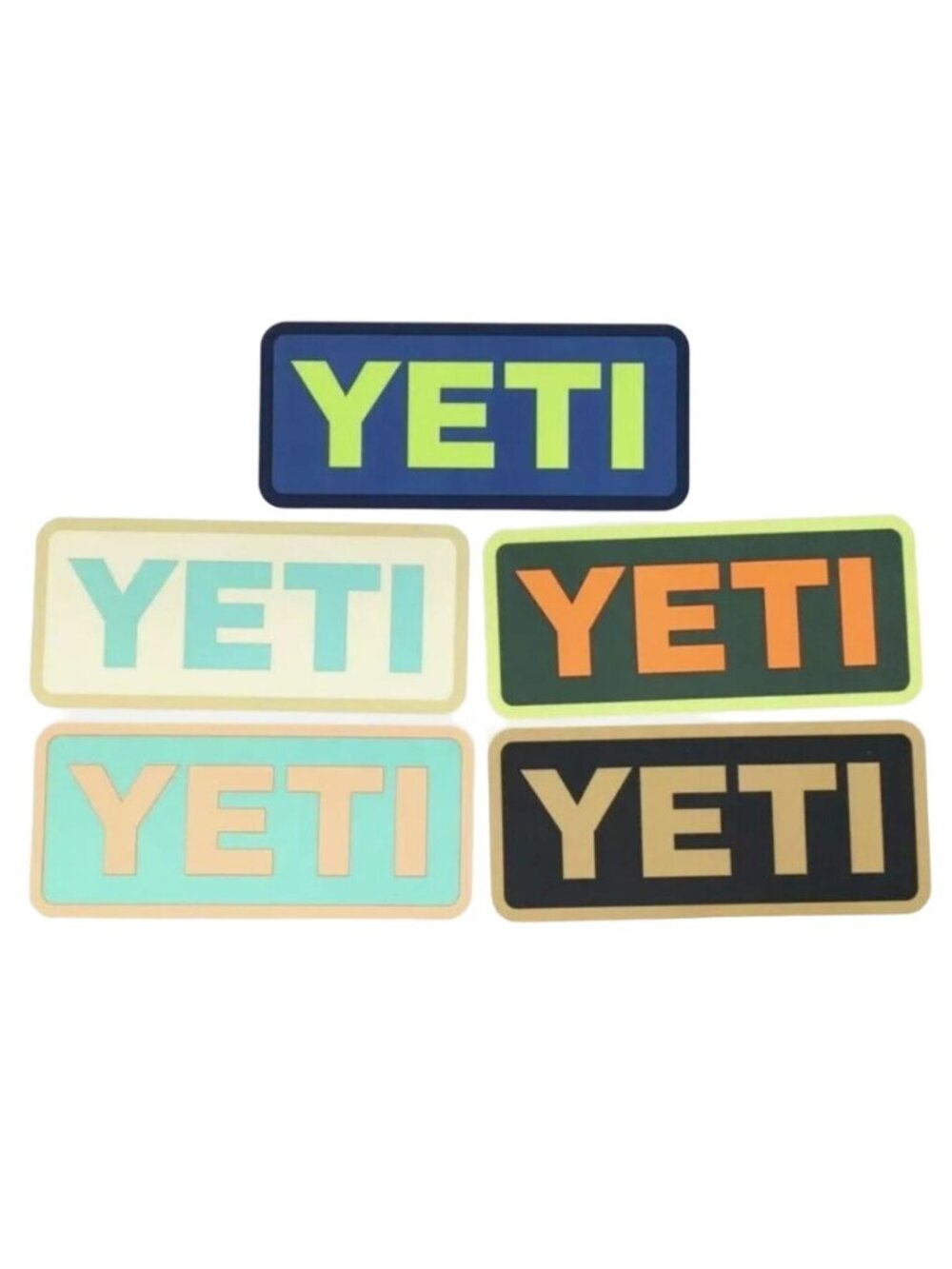 YETI Vinyl Decal Authentic Sticker Set of 5 4"x1.75" for Cooler Tumbler